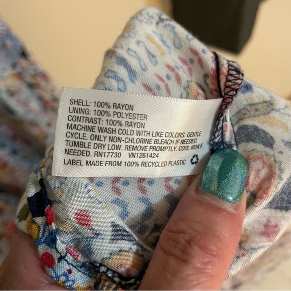 XHILARATION Butterfly Graphic Print Spaghetti Strap, Side Zip, Maxi Dress Size M - Picture 12 of 14